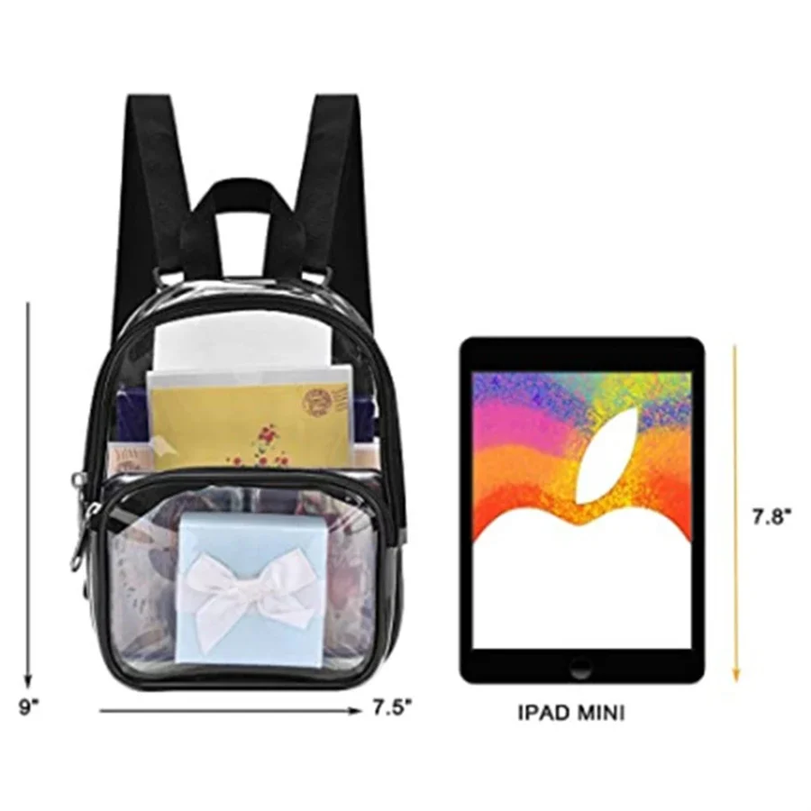 Small Clear Backpack Transparent PVC Backpack Summer Waterproof Beach Cell Phone Bag for Travel School Storage Backbags