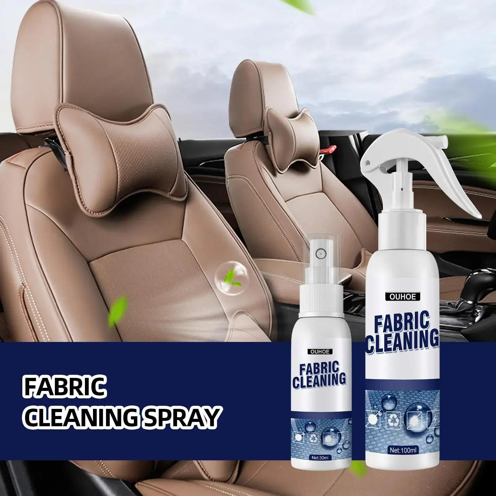 Multifunctional Foam Cleaner Car Interior Stain Remover Leather Seat Foam Cleaner Car Headliner Dashboard Cleaning Tool