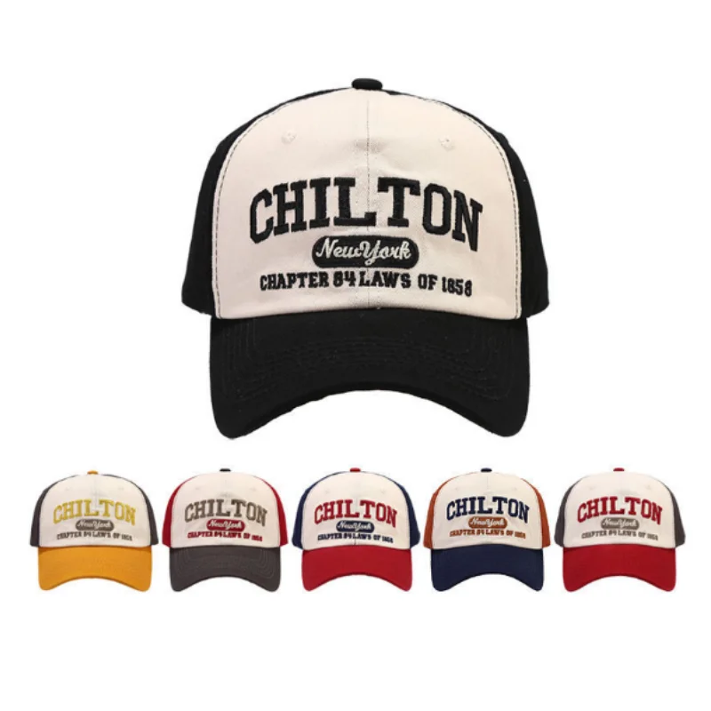 New Retro Collegiate Style Men Women Curved Brim Baseball Cap 3D Raised Letter Embroidery Cap Adjustable Casual Sun Cap Outdoor