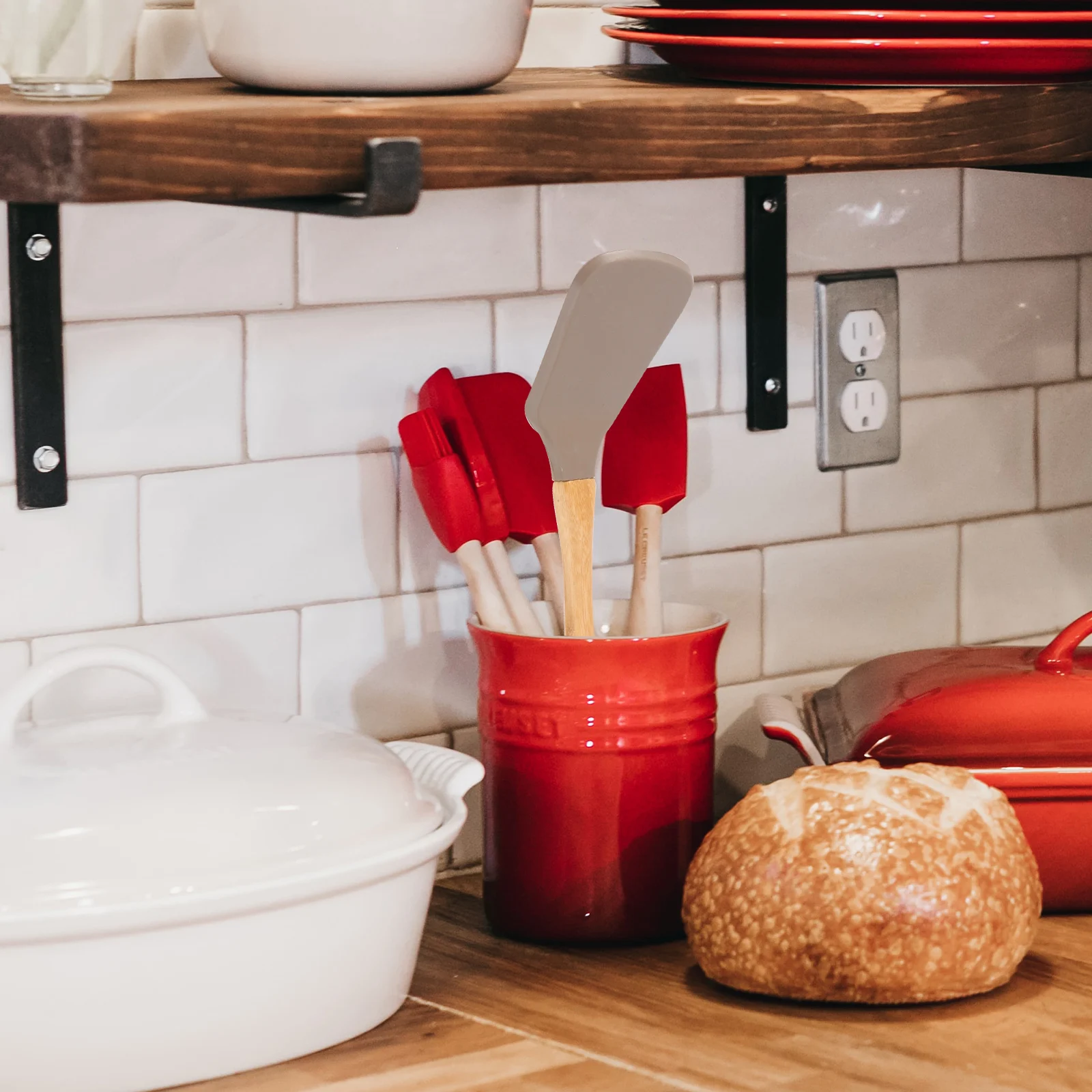 

Silicone Spatula Kitchen Gadgets Cooking Utensils Heat Resistant High Temp Non Scratch Reinforced Quality