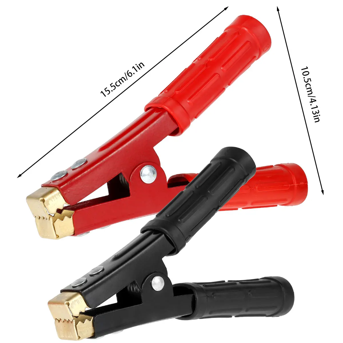 2Pcs Battery Alligator Clip 500-1000Amp Pure Copper Jump Lead Clip Heavy Duty Insulated Battery Clamp for Car Auto Truck Vehicle