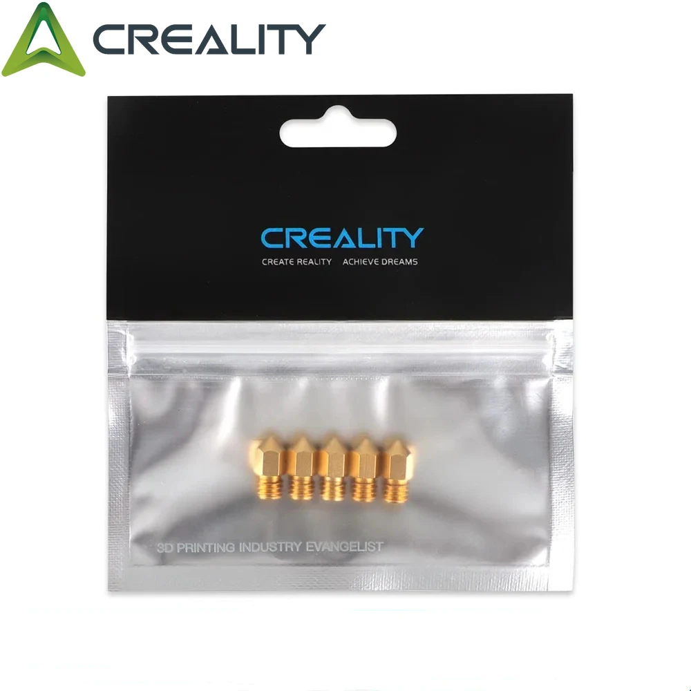 Creality Official MK8 Ender 3 Nozzles 5 pcs 3D Printer Brass Nozzles Extruder for Ender 3 Series Printer Nozzle Kit