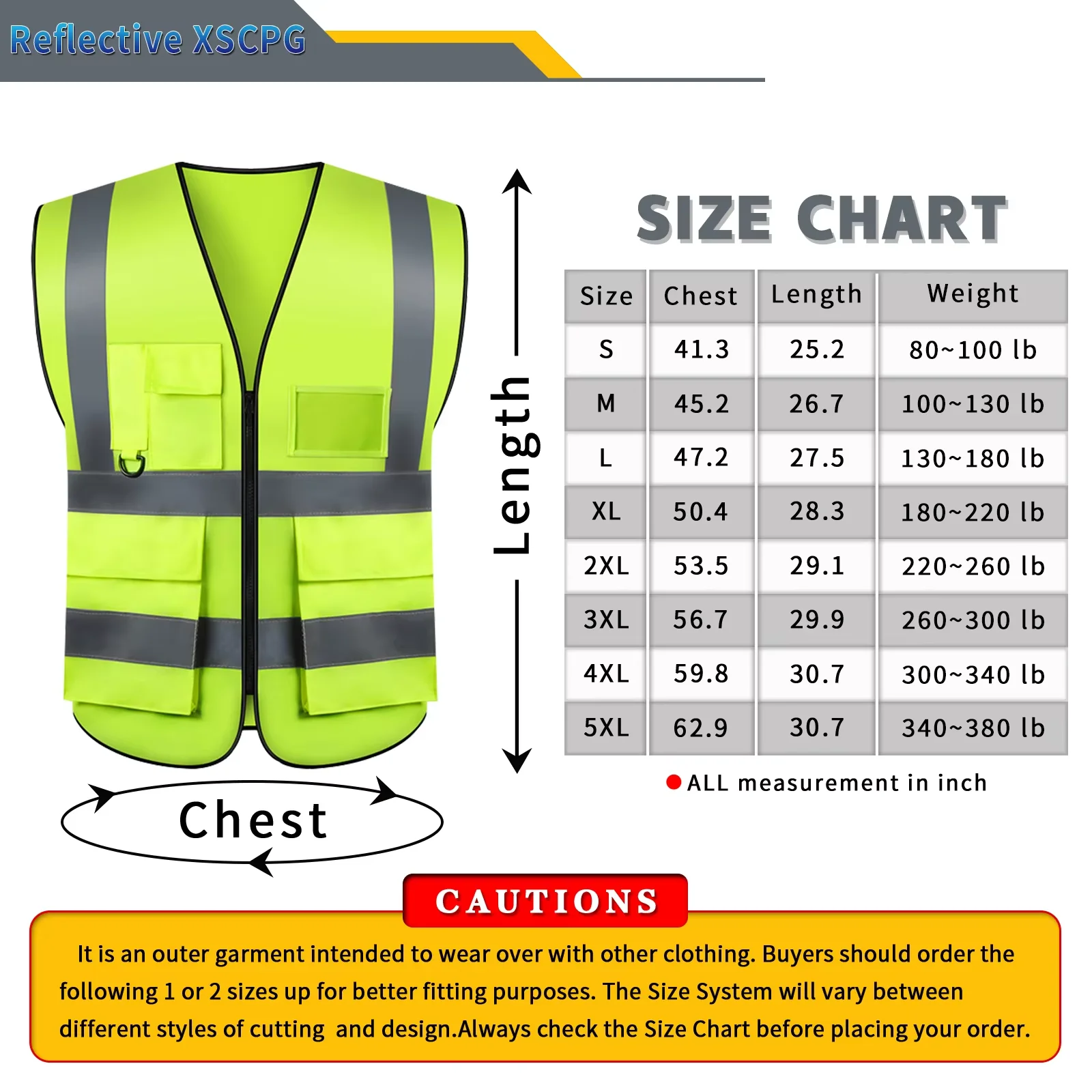 Chaleco de seguridad reflectante de alta visibilidad, ropa de trabajo de seguridad personalizada con múltiples bolsillos para conducción nocturna y trabajadores de la construcción