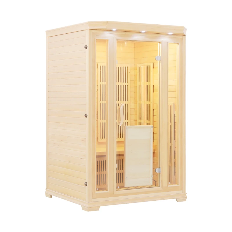 Home Relax 1-2 Person Far Infrared Sauna Room Factory Supply Pure Wood