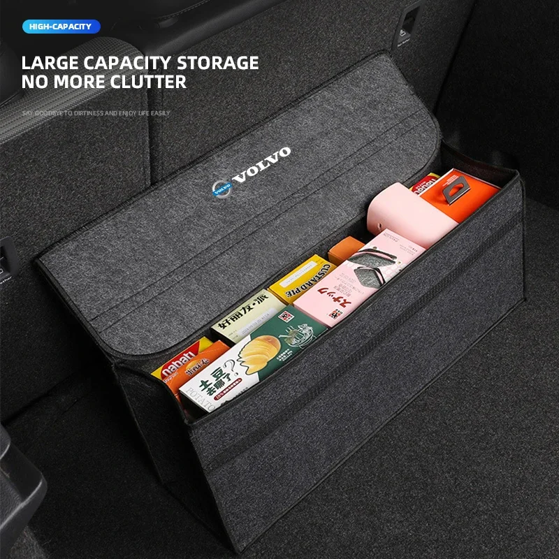 Organizador de maletero de coche, caja plegable de almacenamiento de gran capacidad, accesorios para automóviles para VOLVO RDESIGN T6 AWD S40 S60 S90 V40 V50 V60 V70 V90