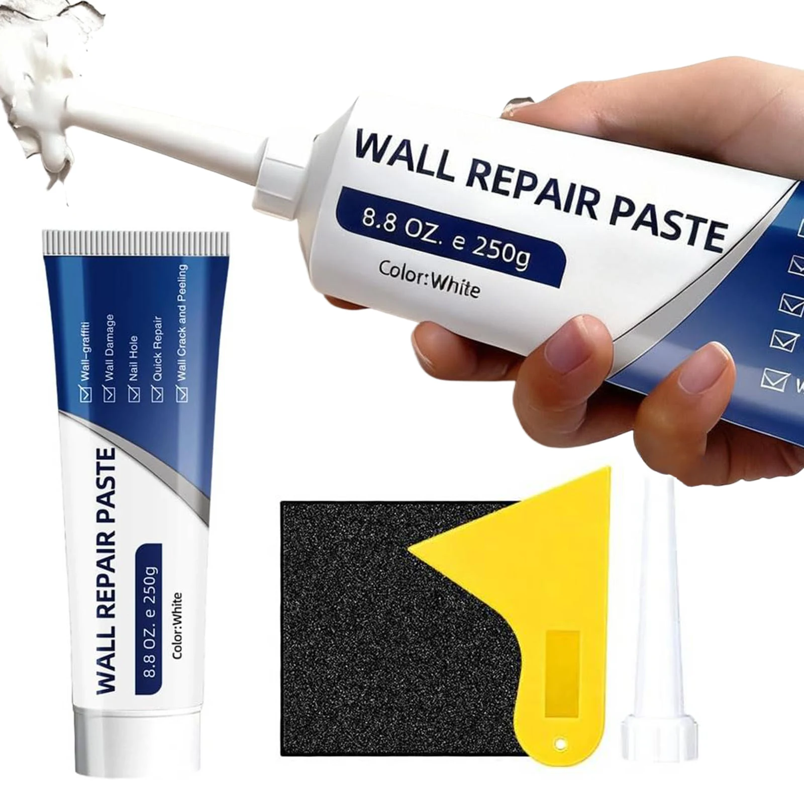 Wall Mending Agent Wall Repair Cream with Scraper Strong Adhesion Mouldproof Water Proof Paint for Wall White Wall Restore Kit