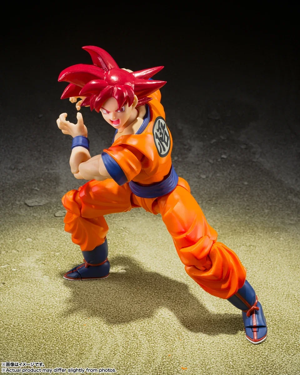 100% الأصلي بانداي لعبة دراغون بول Sh Figuarts Shf Son Goku Saiyan God Instilled مع ضوء القلوب الصادرة عمل أرقام