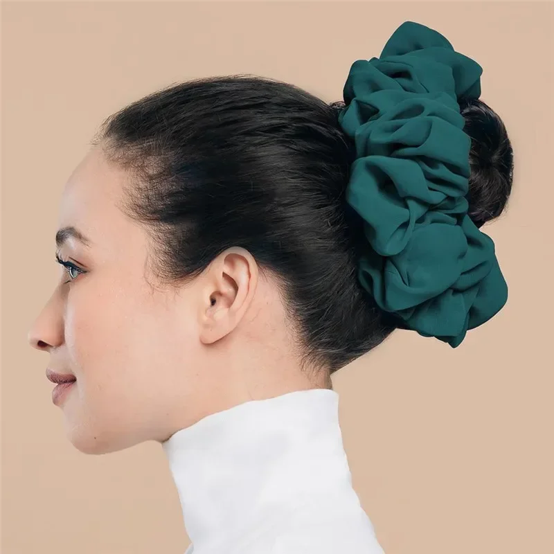 2024 Various colors scrunchies chiffon Hair Ban Volumising Muslim Women Headband Hair Ring Tie Bun Clip Hijab Scarf Vo