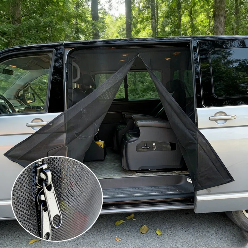 For VW T5 T6 Anti-Mosquito Curtains Camper Sliding Door Insect Mosquito Fly Screen Net With Magnetic Car Interior Accessories