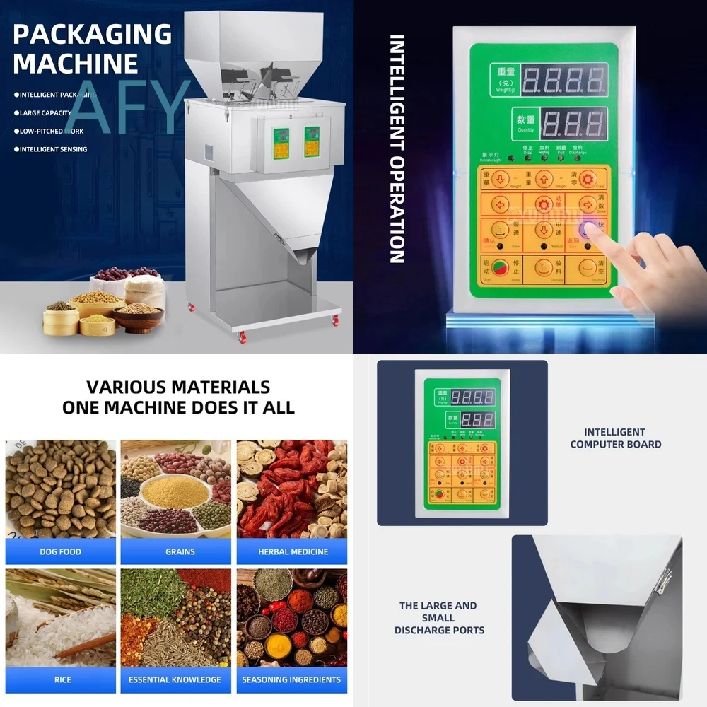 Double Head Automatic Large Capacity Packaging Machine for Particle Powder Quantitative Filling Sealing for Industrial Food