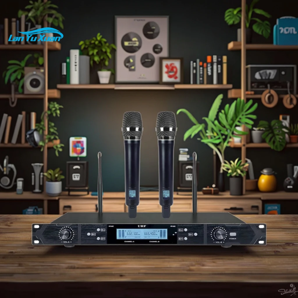 

RIY-0314 Handheld Microphone UHF Wireless System with 2 Channels for Performance