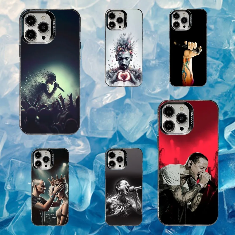 

C-Chester Rock B-Bennington Phone Case For iPhone 16,15,14,13,12,11,Mini,Pro,SE,MAX White Matte Shockproof Cover