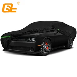 Car Covers Waterproof All Weather Replace for 2008-2024 Dodge Challenger with Zipper Door for Snow Rain Dust Hail Protection