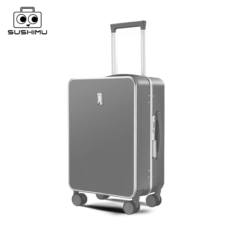 SUSHIMU Suitcase Travel Suitcase Men 20 24 26 Carry-On Luggage Women PC Aluminum Frame Trolley Case TSA password lock