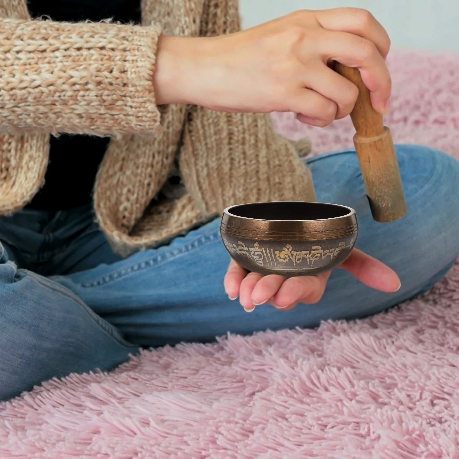 

Buddha Sound Singing Set Healing Meditation Bowl Tibetan Bowl Yoga Chanting Bowls Buddhism Supply Deep Tones Vibration Portable