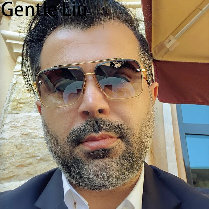 Oversized Square Rimless Sunglasses Men 2026 Luxury Brand Designer Vintage Frameless Sun Glasses for Male Retro Eyewear Shades