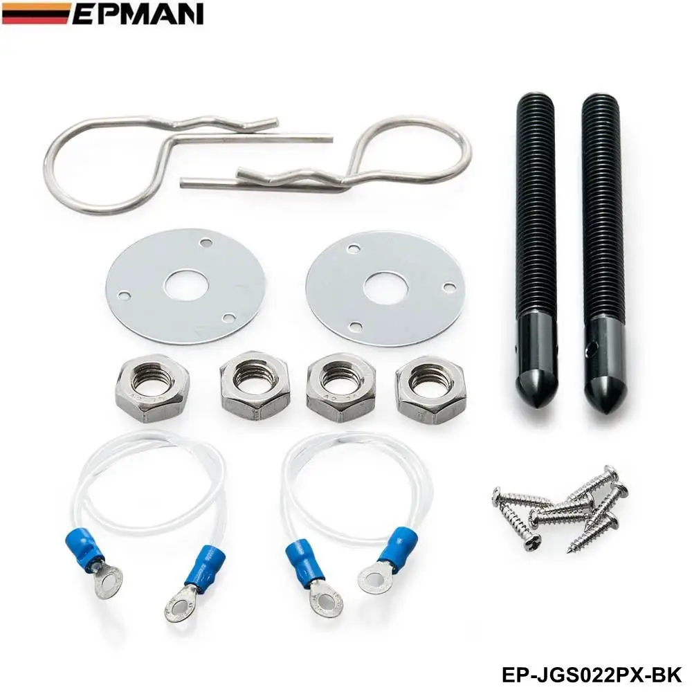 Universal Racing Epman Sport Hair Pin Style Hood Pin Locking Kit With Lanyard For VW GOLF GTI MK3 MK7 MK5 EP-JGS022PX