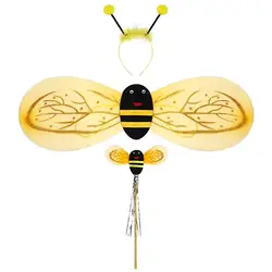 1 Set Carnival Stage Performance Cosplay Party Bee Wings Headband Wand Bee Costume Props Bee Cosplay Costume for Girls Kids Boys