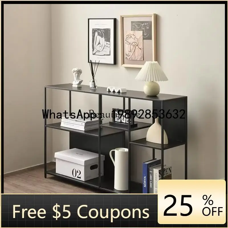LYY Nordic floor-to-ceiling wrought iron living room home low cabinet against the wall to create display shelves