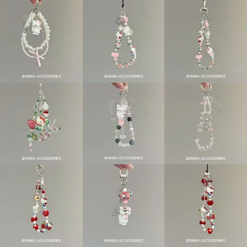 

Cute Hello Kitty Keychain Anime Women Accessories Girl Gift Mobile Backpack Pendant Desktop Ornament Doll Children Toy Wholesale