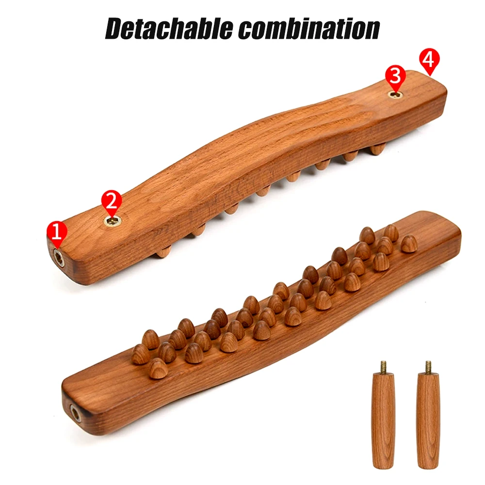 Vara de massagem para terapia de madeira, ferramentas para drenagem linfática, escultura corporal, aliviar pescoço, costas, cintura e dor nas pernas, bastão de massagem portátil