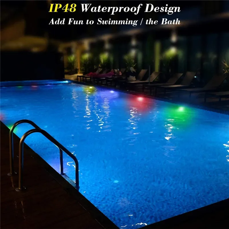 Battery Operated LED Underwater Lights Remote 16 Colors Submersible Light RGB Tea Lamp for Weeding Xmas Valentine's Day Party