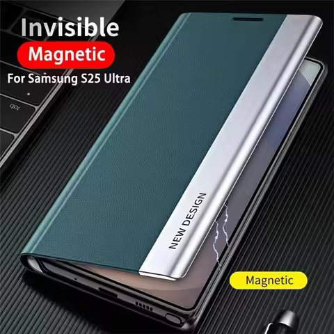 Luxury Leather Flip Case For Samsung Galaxy S25 S24 S23 S22 S21 S20 Ultra Plus S23 S21 S24 FE Note 20 Ultra 10 Plus Stand Cover