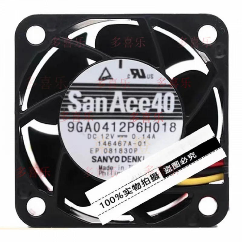 EE  for Sanyo 9GA0412P6H018 DC12V 0.23A 4CM 3-Wire PWM High Airflow Cooling Fan