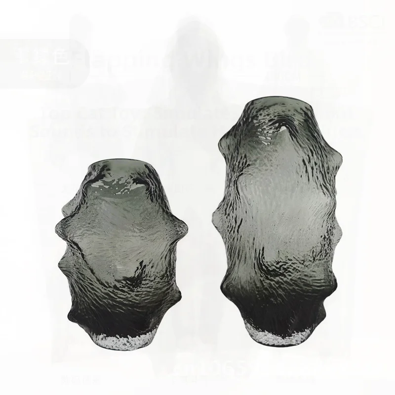 

Retro Sea Cucumber Glass Vase Irregular Shape Handmade Flower Ornaments Creative Decorative Living Room Dining Table Accessories