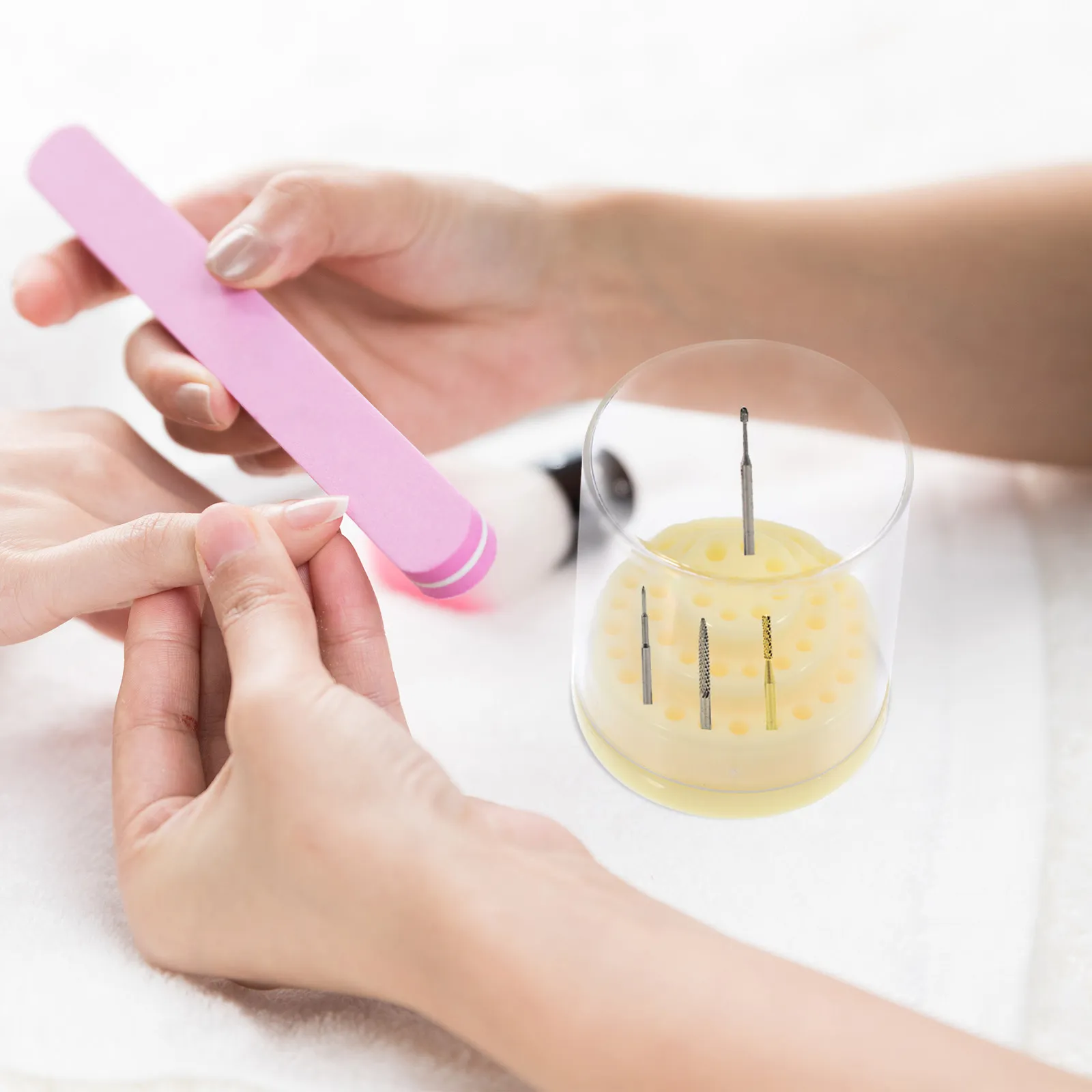 

2Pcs Nail Grinding Head Storage Box Polish Head Organizer Nail Salon Practice Display Case Manicure Polish Bits Holder Organizer