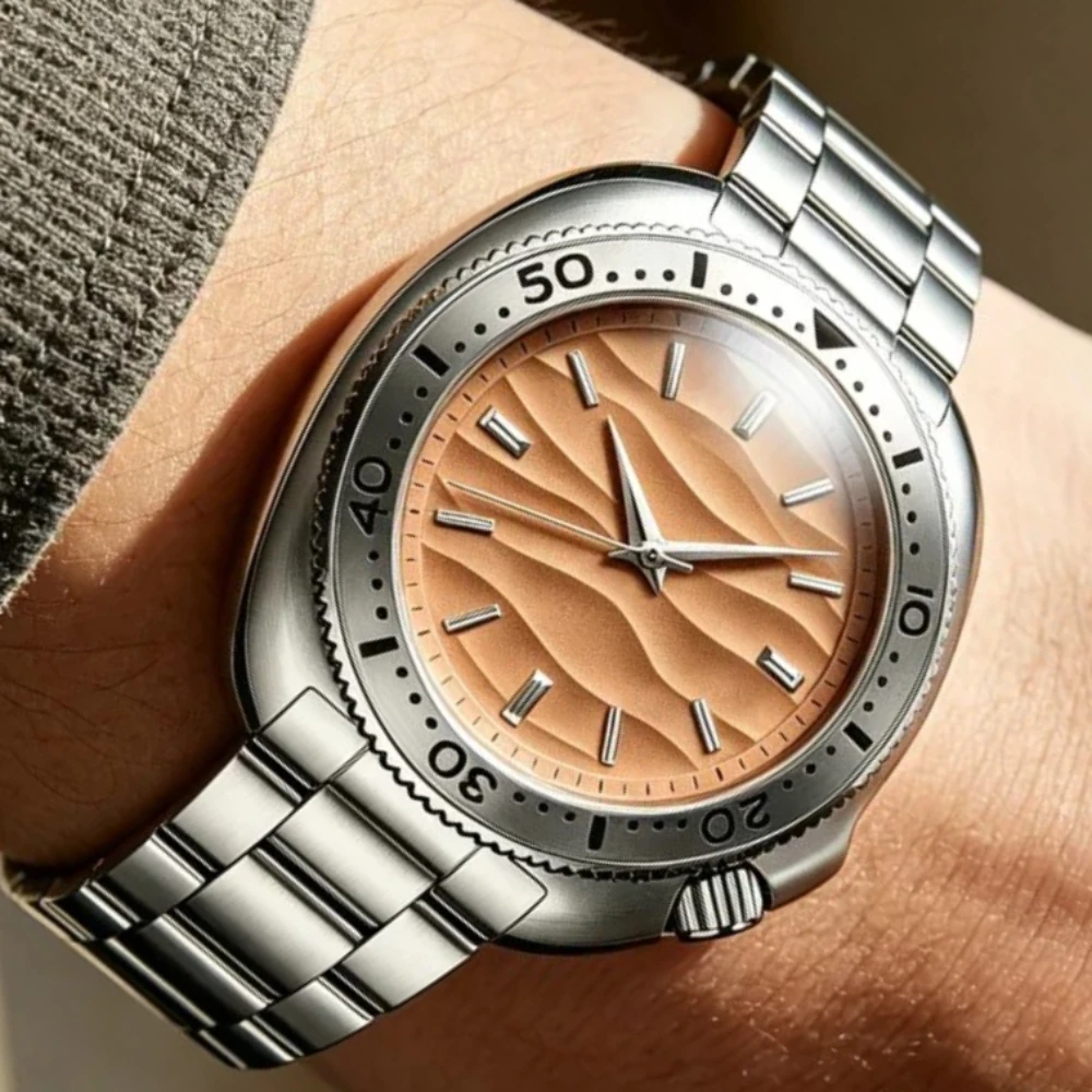 Classic Hot Selling Yellow Desert Quartz Watches Men's Creative Dial Series  Creative Dial Personality Cool Steel Luminous Watch