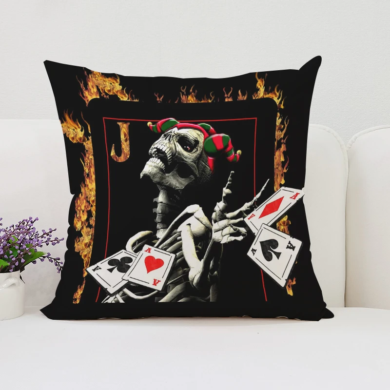 Dekoracyjna poszewka na poduszkę do salonu Poker Stars Home Decor Estetyczna dekoracja pokoju Poszewki na poduszki 45x45 Poszewka na poduszkę