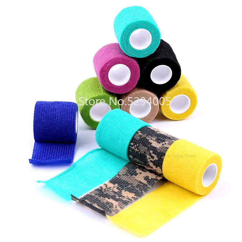 10pcs Tattoo Gun Handle Bandage for Athletic Finger Wrist Protection Non-woven Elastic Tattoo Grip Tape Cover Wrap Accessories