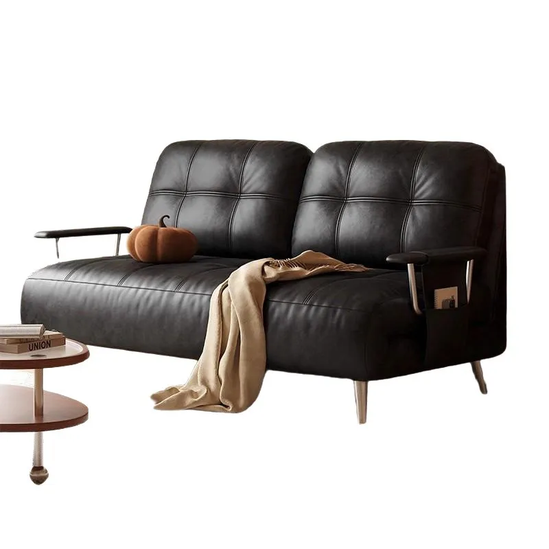 Single sofa bed folding integrated dual-purpose retractable solid wood sofa