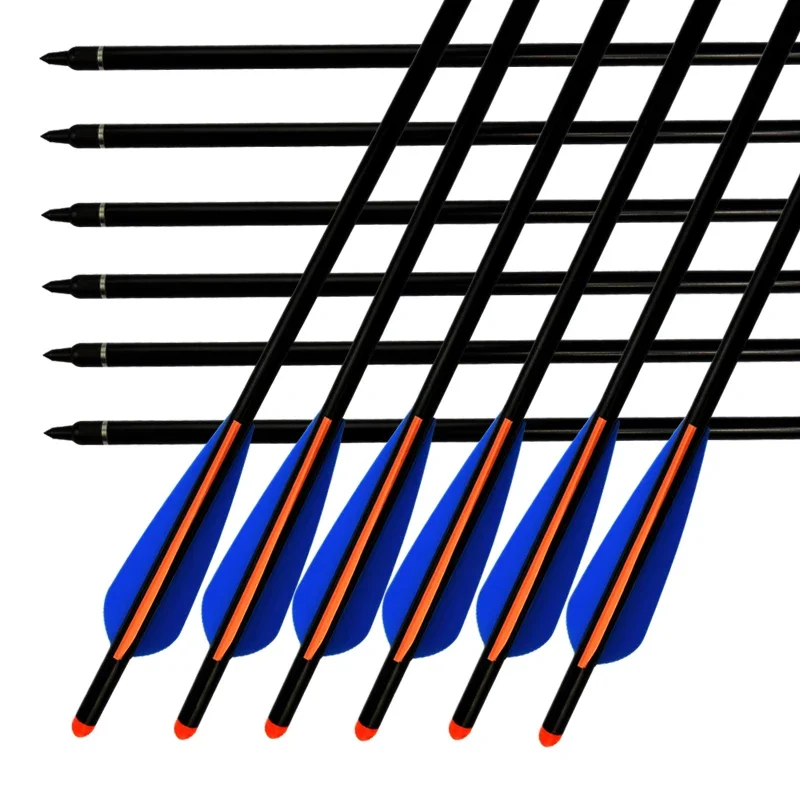 

6/12pcs/lot 18inch Aluminum Crossbow Bolt Arrow,1Orange 2Blue Plastic Vane for Outdoor Sport Archery Hunting Shooting Arrows