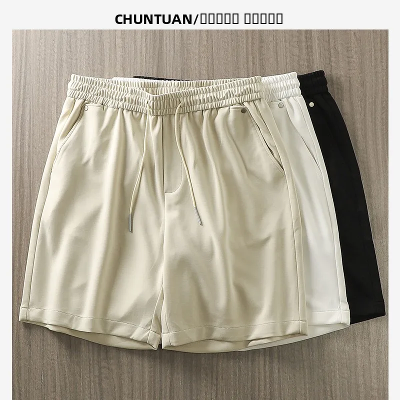 

Pure American Sle Ice Silk Baskeall orts Men's Summer Thin Sport Sweatpants Loose Fitn Casual Five-Quarter Pants