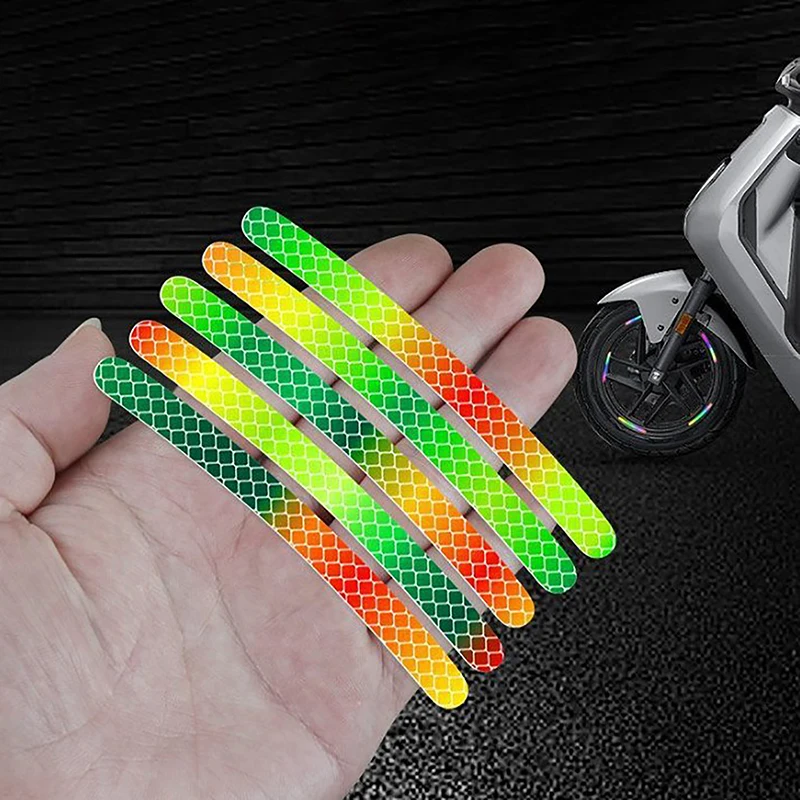 20pcs Car Wheel Hub Reflective Strips Tire Rim Colorful Stickers Driving Decors for Car-Styling Accessories