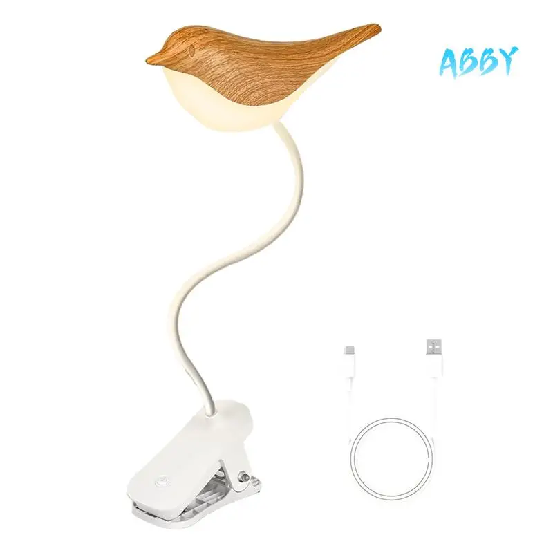 

ABBY-Small Bird Lamp,Dimmable And Cordless Bird Night Light, USB Rechargeable Touch Sensor Control Table And Desk Lamp