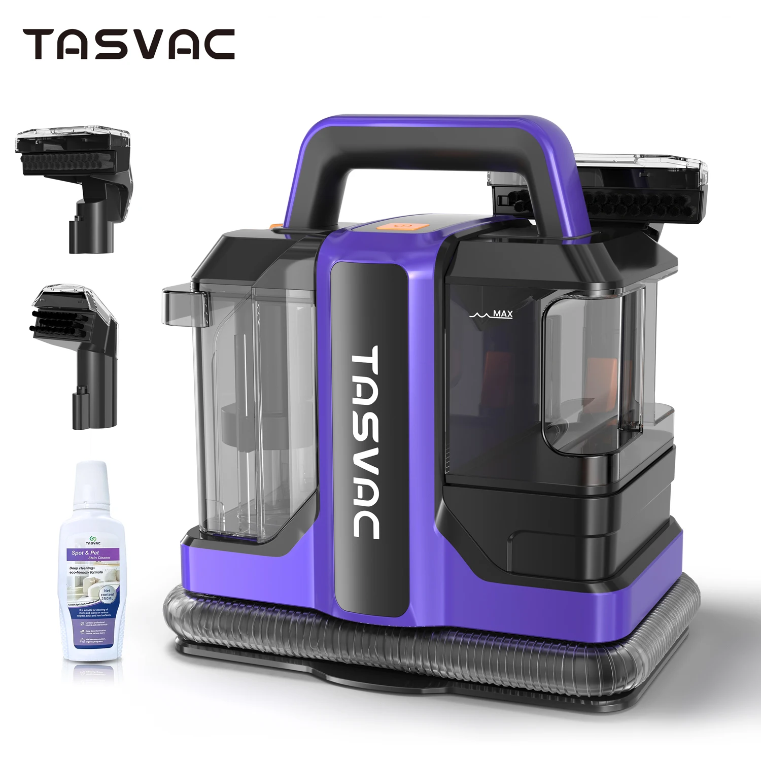 TASVAC Carpet & Upholstery Cleaner Machine, Spot and Stain Deep Cleaner  for Pets, Stairs, Couch Area Rugs, Upholstery, Car Seat