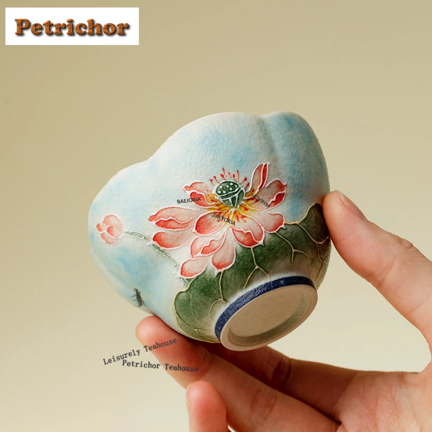 120ml Hand-painted Fish Playing With Lotus Teacup Creative Tea Bowl Cute Cup Tea-tasting Smelling Cup Chazhan Master Cups Craft