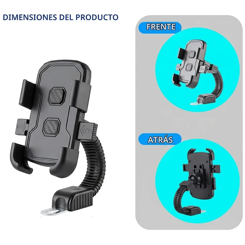 Motorcycle Phone Mount Rearview Mirror For iPhone 17 16 Samsung Shockproof Stand 360 Rotating Holder