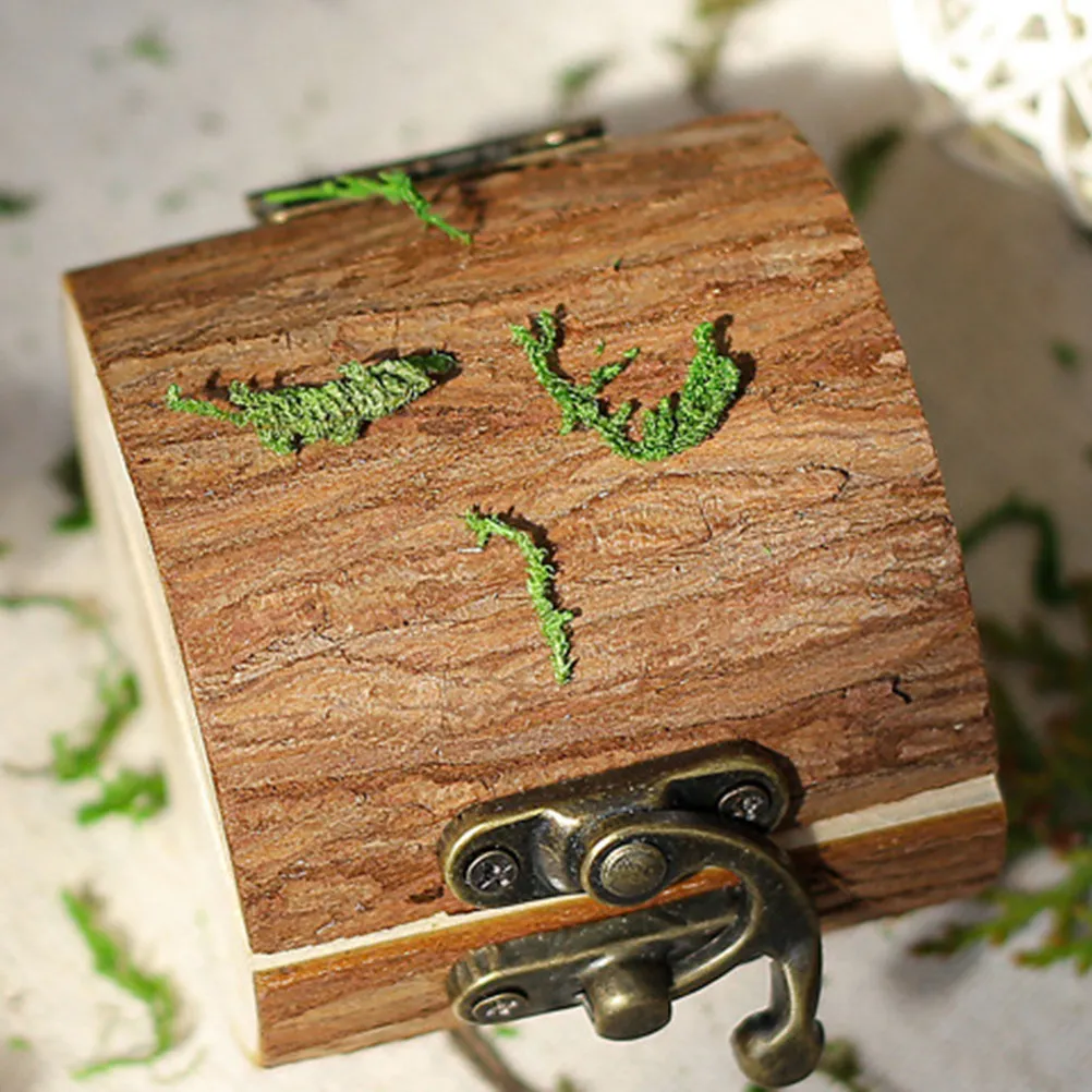 

Деревянная коробочка для колец, маленькая, светло-коричневая, с текстурой коры, креативный держатель для украшений, безопасный футляр для хранения обручальных колец и аксессуаров