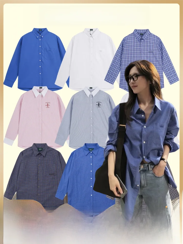 

Blue Plaid Casual irt for Women Classic Striped Cotton irt Loose Fit Long Sve Summer Faion the Barnnet Official Website