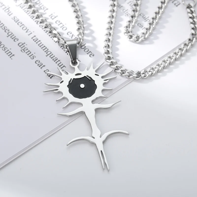 Goth Ghostemane Silver Color Chain Necklaces Necklace Stainless Steel Charm Necklaces for Women Jewelry Gift Colgantes Mujer