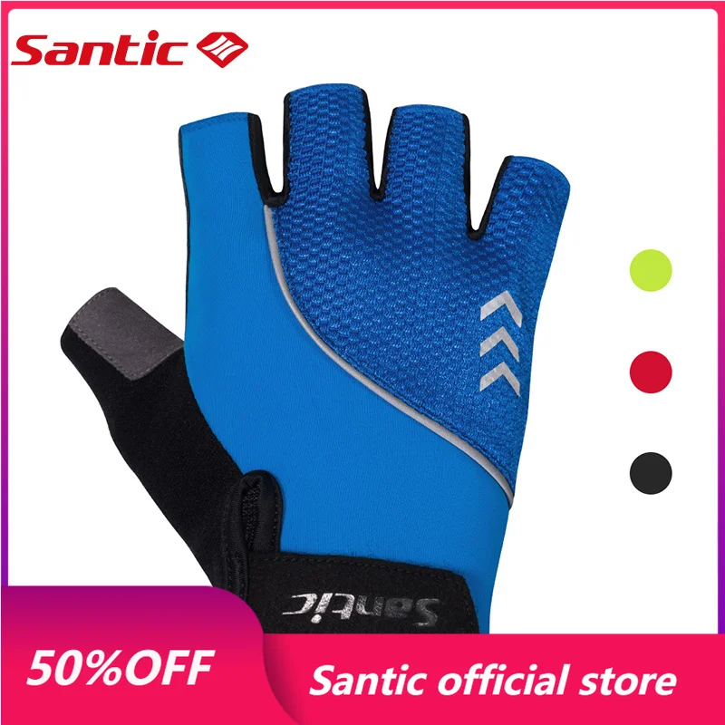 Santic Cycling Gloves Summer Half Finger Bike Gloves MTB Road Bike Breathable K3P136