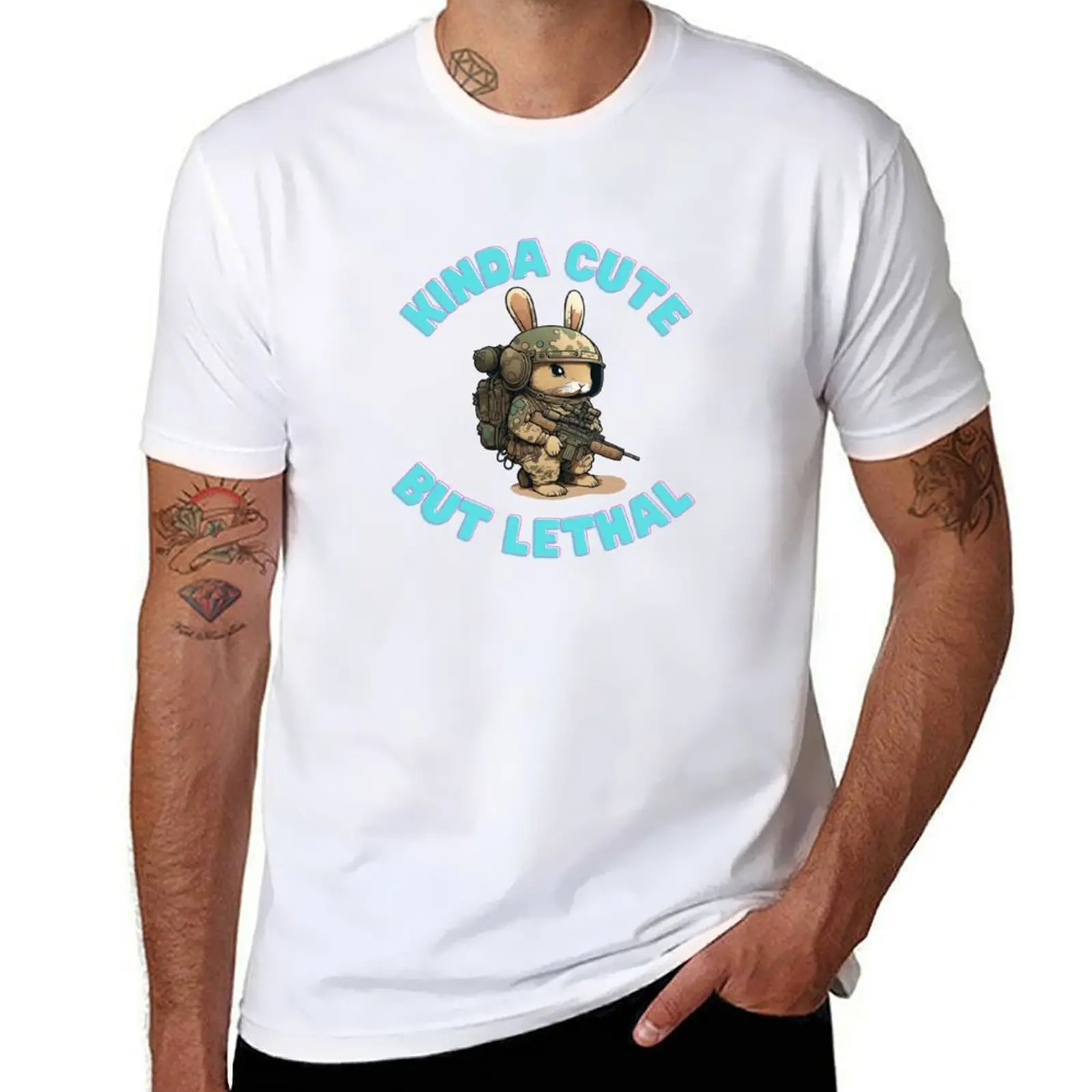 

Kinda Cute But Lethal Tactical Bunny T-Shirt t shirts for man pack cotton t shirt personalised T-Shirt