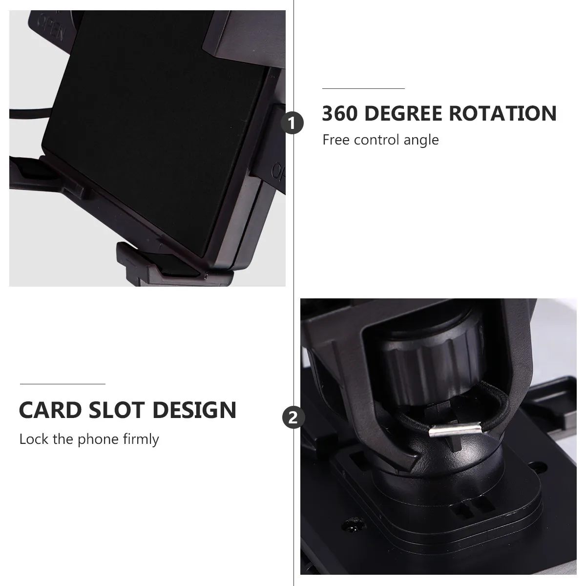 Bike Phone Mount for Handlebar 4-6.5 Inch Phones Shake Proof One-Handed Adjustable Secure Lock Four Support Arms Bike