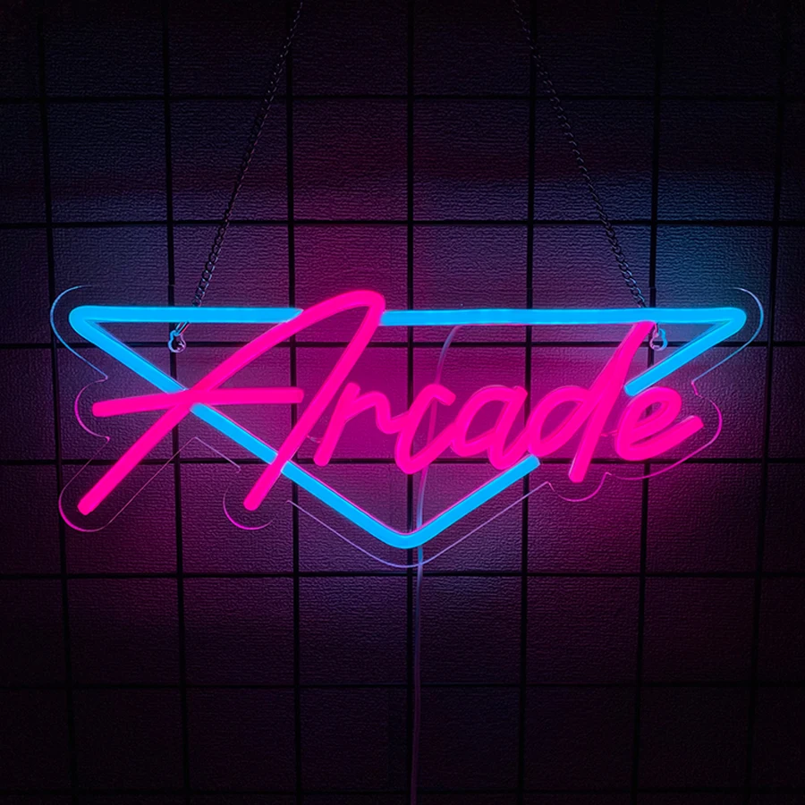 Arcade Neon Sign For Wall Decor,Led Neon Light For Game Room Decor,Recreation Room,Man Cave,Bar,Best Gift For Gamer,USB Powered