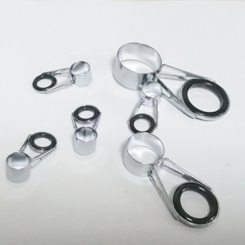 1Set High Carbon 7 Packs Meer Angelrute Zubehör Carbon Stahl Abschnitt Guide Ring Zubehör Angelrute Guide Auge angeln Lieferungen – Detail 6