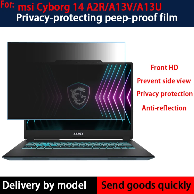 

For 14 inch MSI Cyborg 14 A2R anti-peep film Cyborg 14 A13V laptop privacy screen film Cyborg 14 A13U anti-reflective film